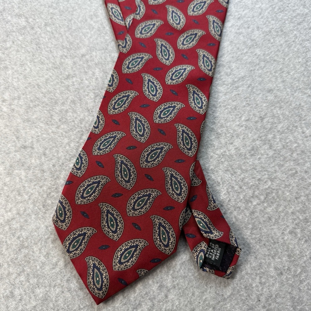 Paisley Print Christian Dior Necktie Polyester Silk‎ Blend USA Monsieur